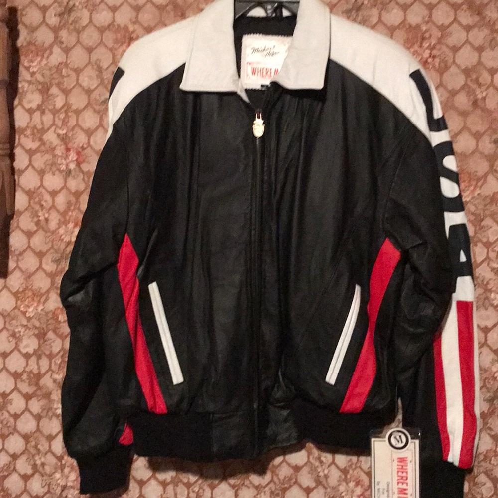 Michael Hoban Black and White Bomber Jacket